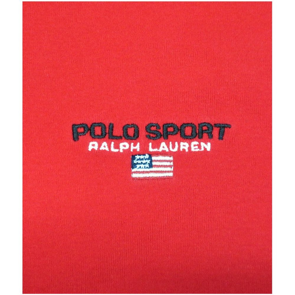 VTG POLO SPORT RALPH LAUREN 100% COTTON T-SHIRT RED Sz LARGE, L